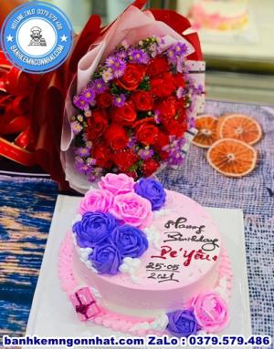 Combo Bánh Kem Và Hoa Tươi 57